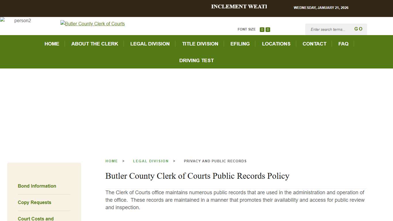 Welcome to Butler County Clerk of Courts